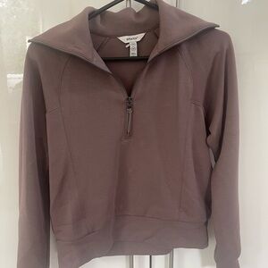 SPANX Women's Cowl Neck Half-Zip Sweater - Brown